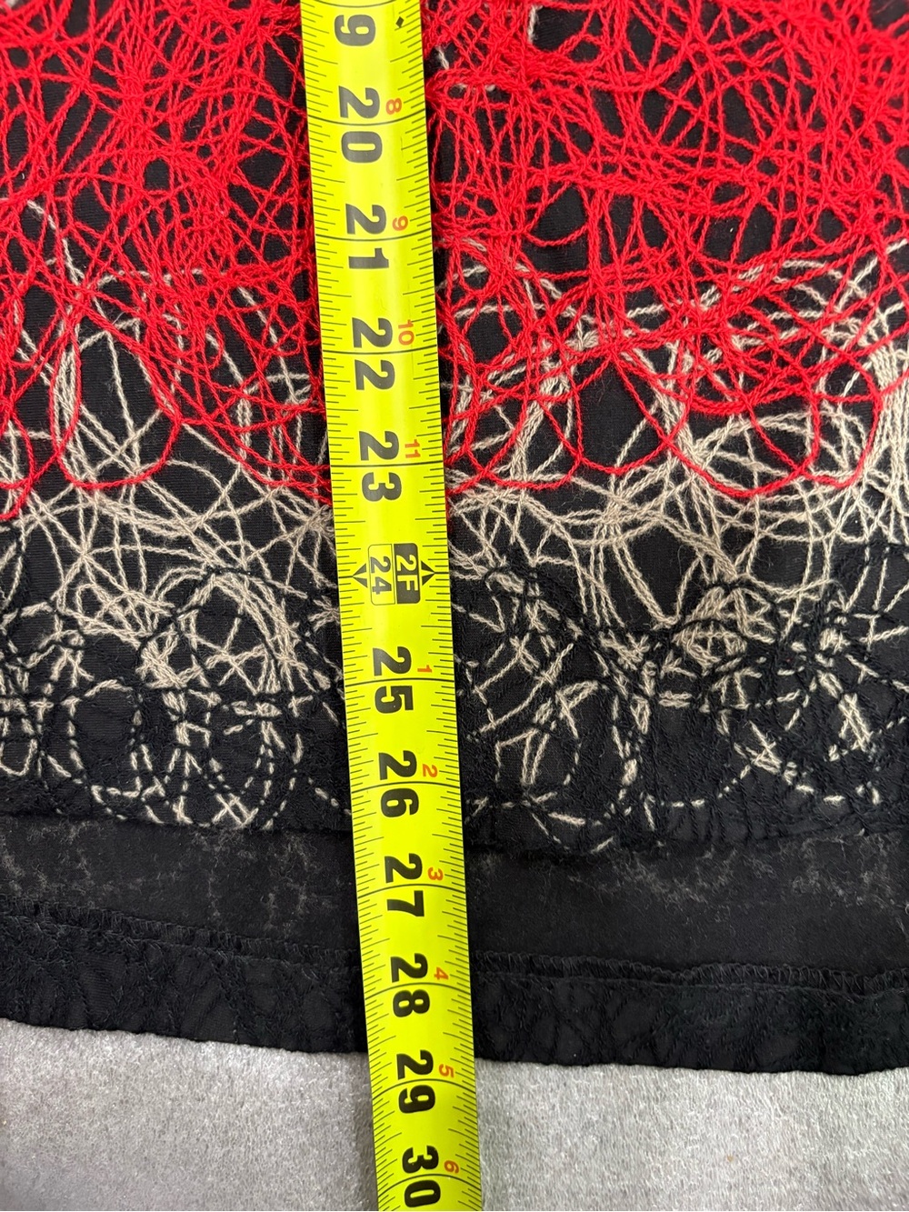 Joseph Ribkoff Red & Black Abstract Lace Light Jacket - Picture 5 of 6